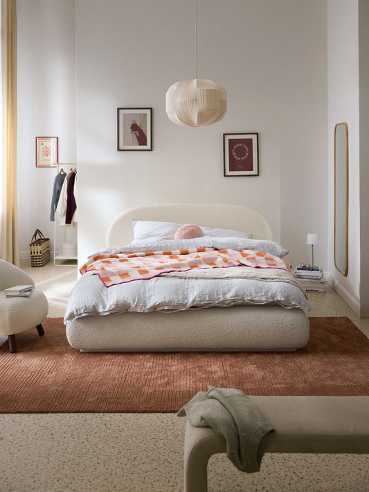 Albrizza Upholstered Bouclé Bed