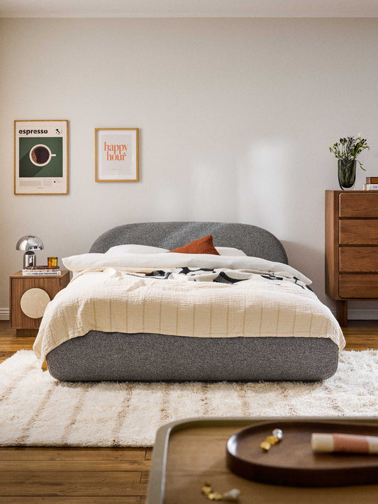 Albrizza Upholstered Bouclé Bed