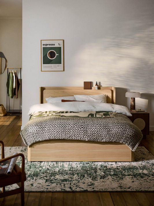 Alovino Wooden Bed with Drawers
