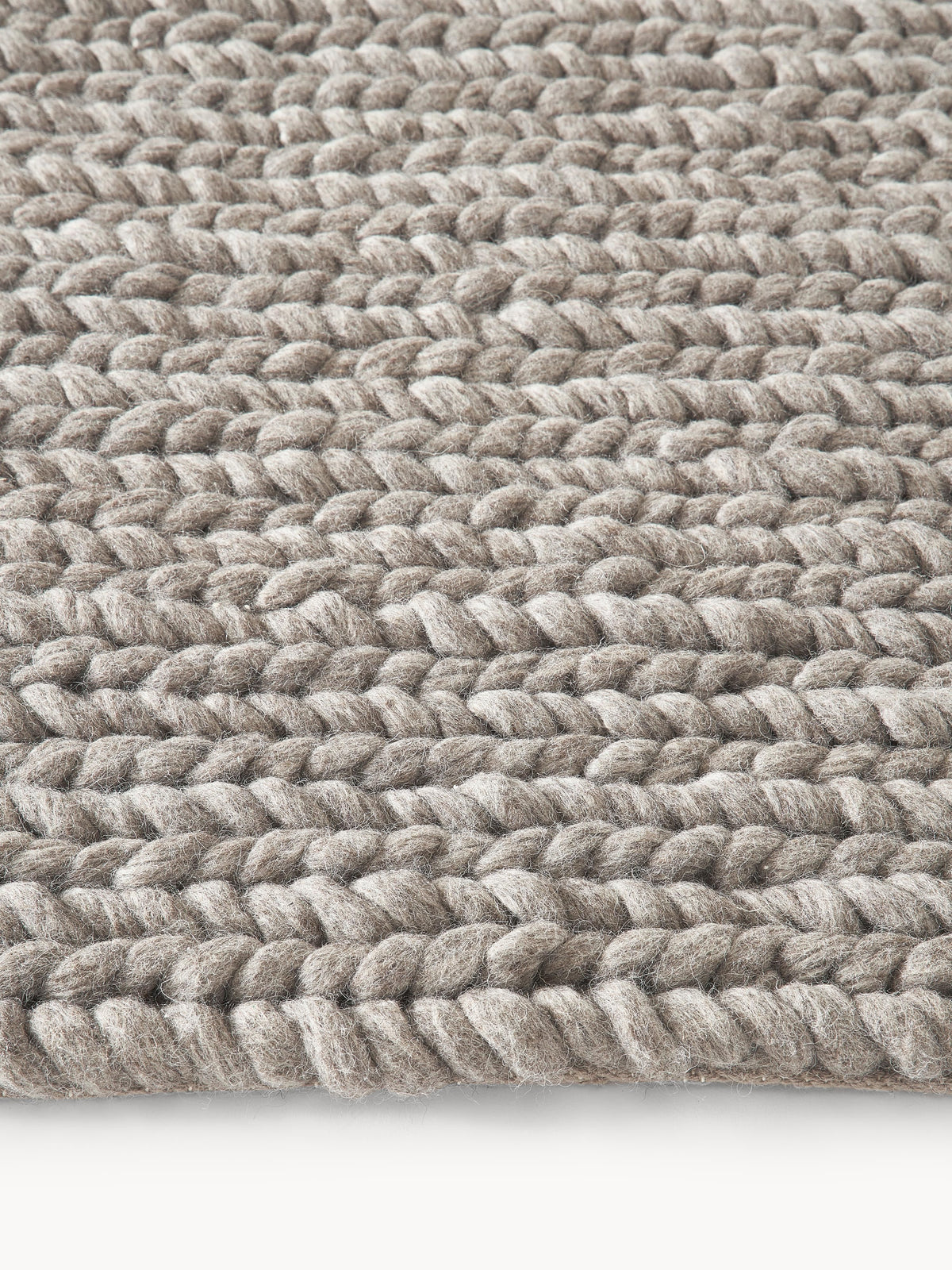 Brunetto Handmade Wool Rug with Braided Texture