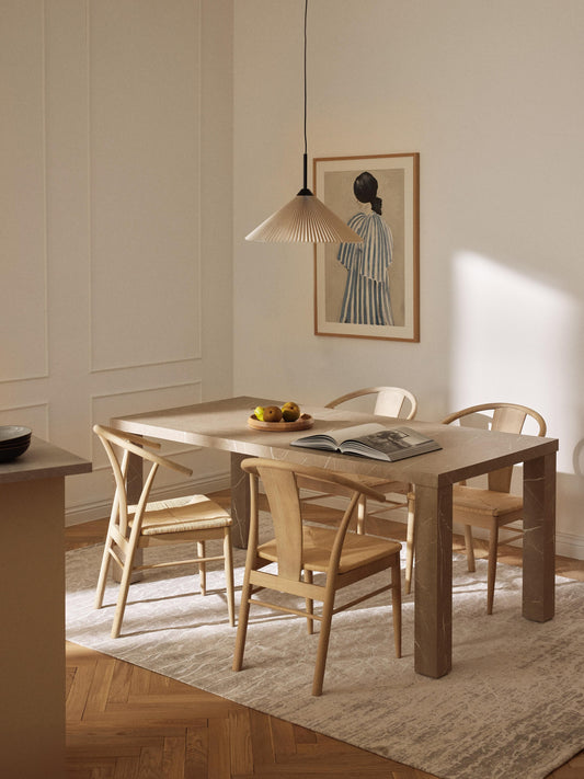 Carlombo Dining Table, Marble Look, 180 x 90 cm