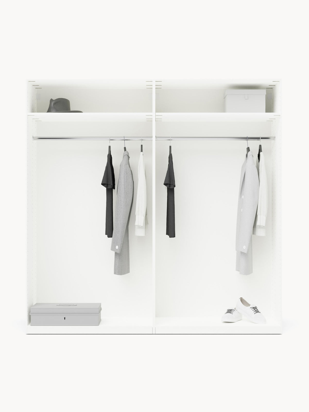 Charmelli Modular Hinged-Door Wardrobe, 200 cm Wide, in Various Sizes
