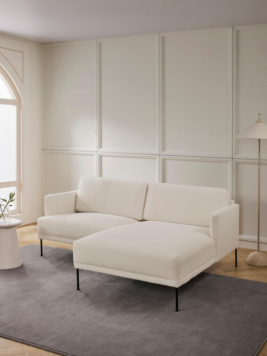 Fluvanni Small Corner Sofa in Teddy Fabric