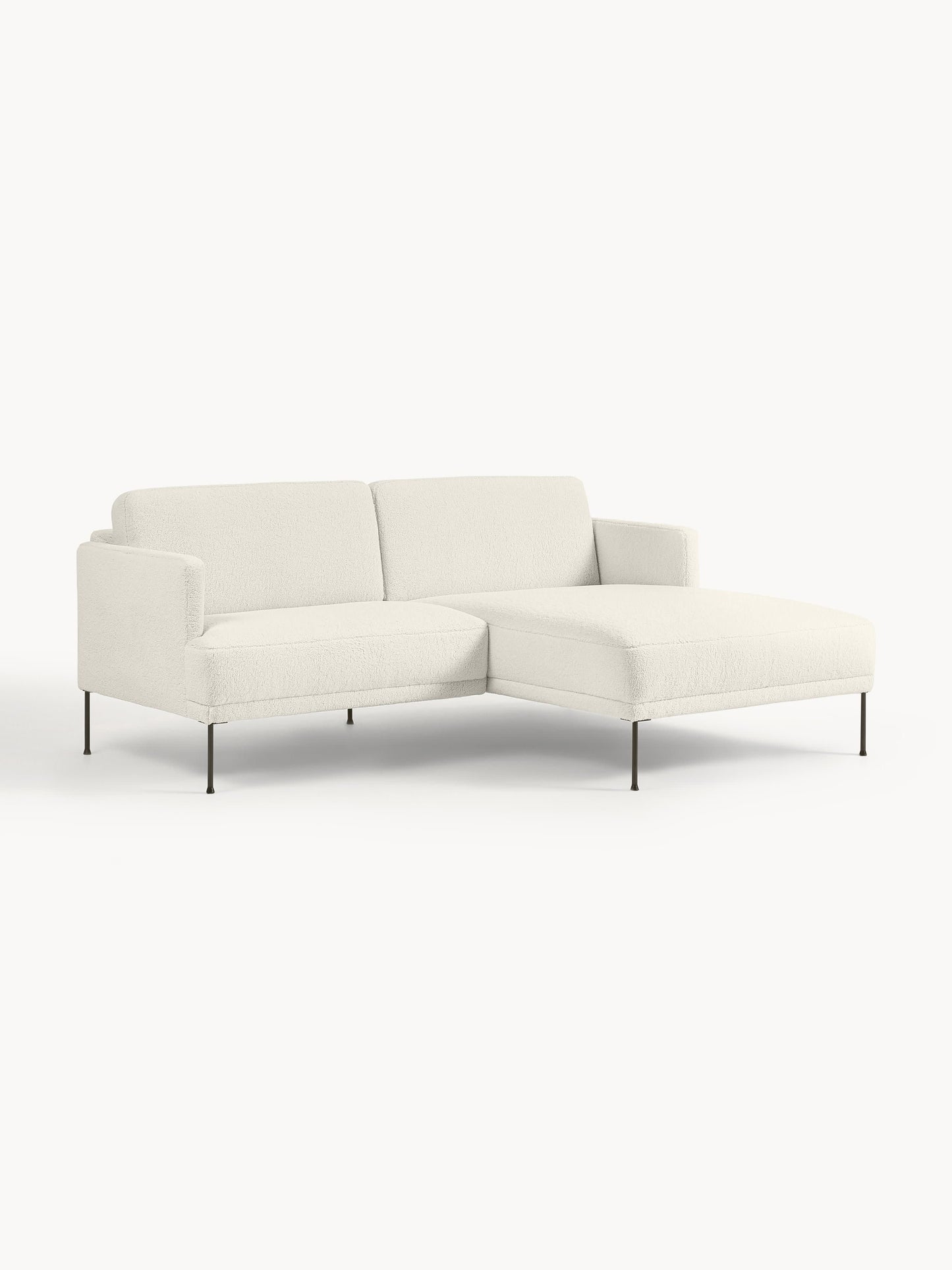 Fluvanni Small Corner Sofa in Teddy Fabric