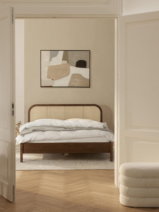 Jonsmark Wooden Bed with Vienna Cane Headboard