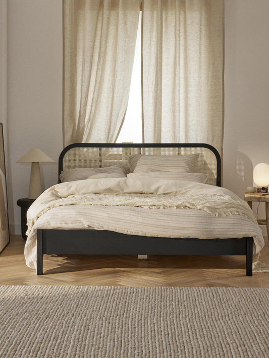 Jonsmark Wooden Bed with Vienna Cane Headboard