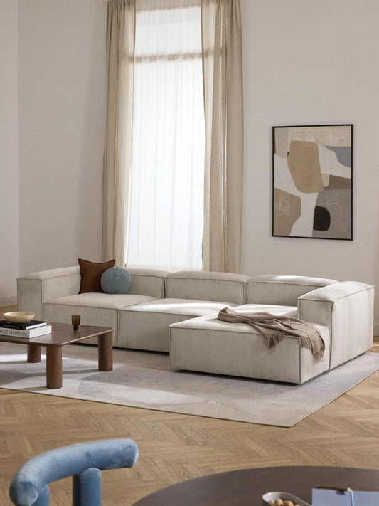 Lenfaro Modular Corduroy Corner Sofa (4-Seater)