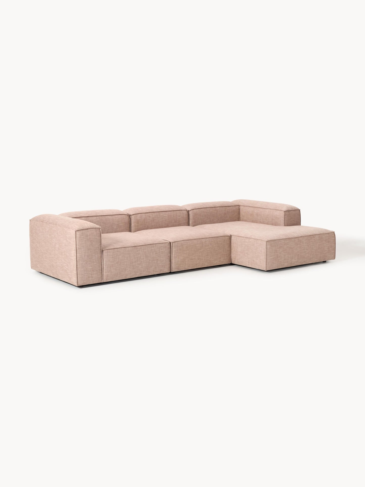 Lenfaro Modular Linen Blend Corner Sofa, 4-Seater