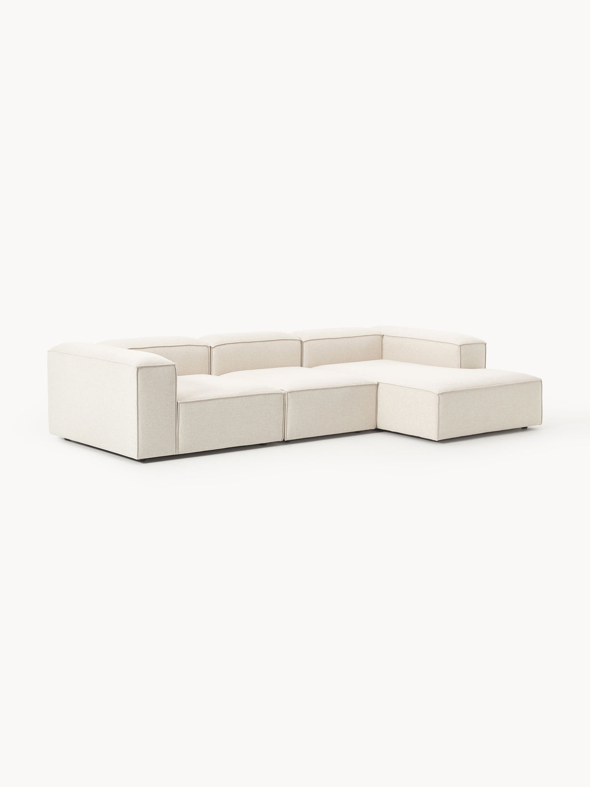 Lenfaro Modular Linen Blend Corner Sofa, 4-Seater