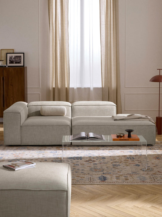 Lenfaro Modular Linen Blend Ottoman