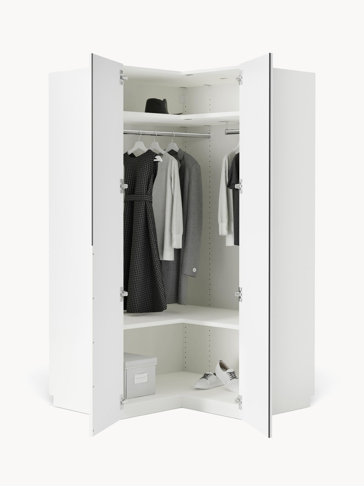 Leonzari Modular Corner Wardrobe, 115 cm Wide, in Various Sizes