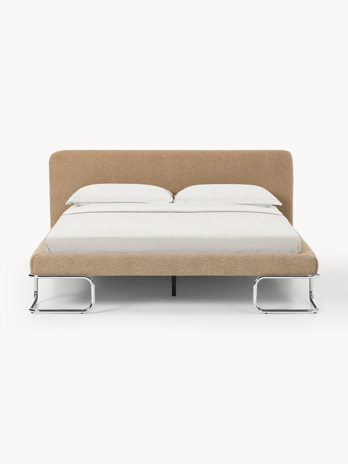 Olimbra Bouclé Upholstered Bed with Metal Legs