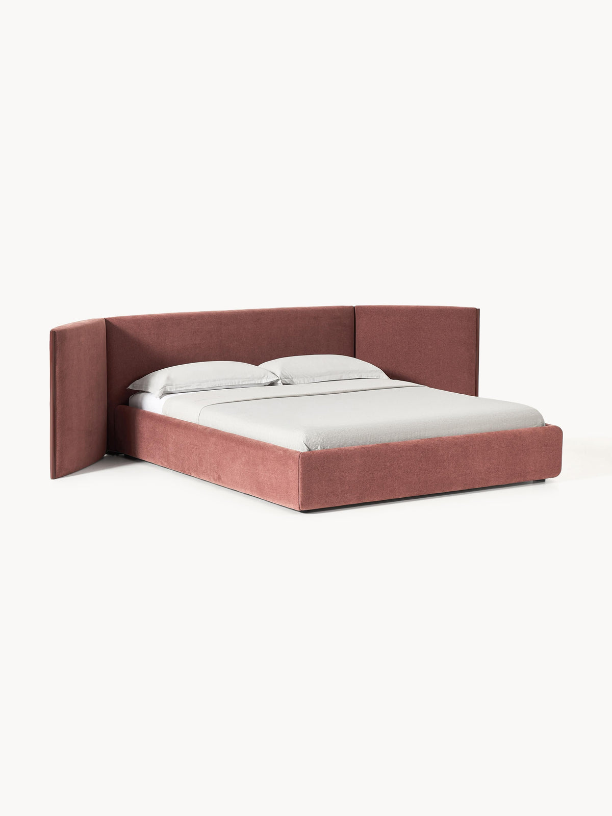 Otbjorn Upholstered Bed with Folding Headboard