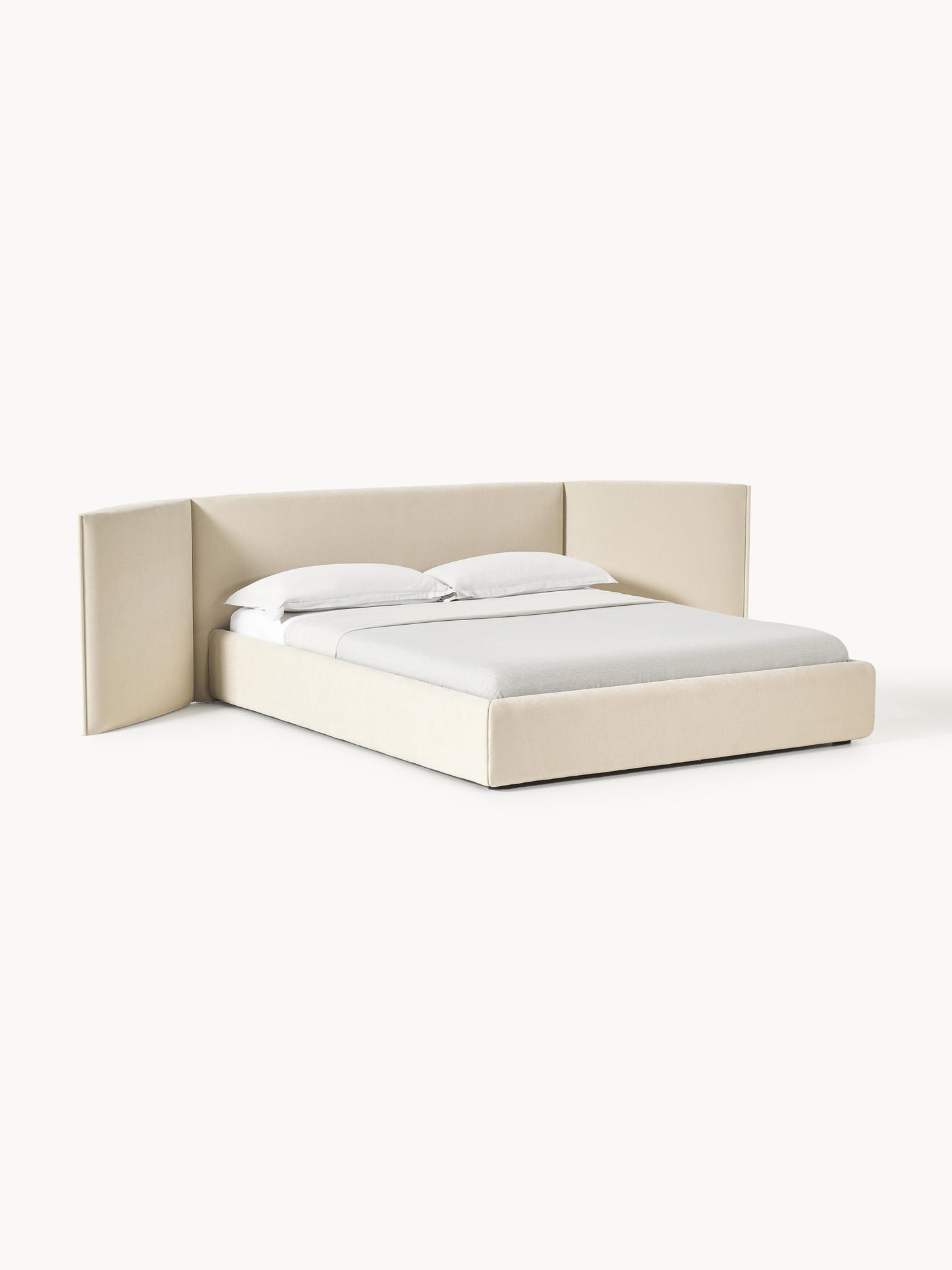 Otbjorn Upholstered Bed with Folding Headboard