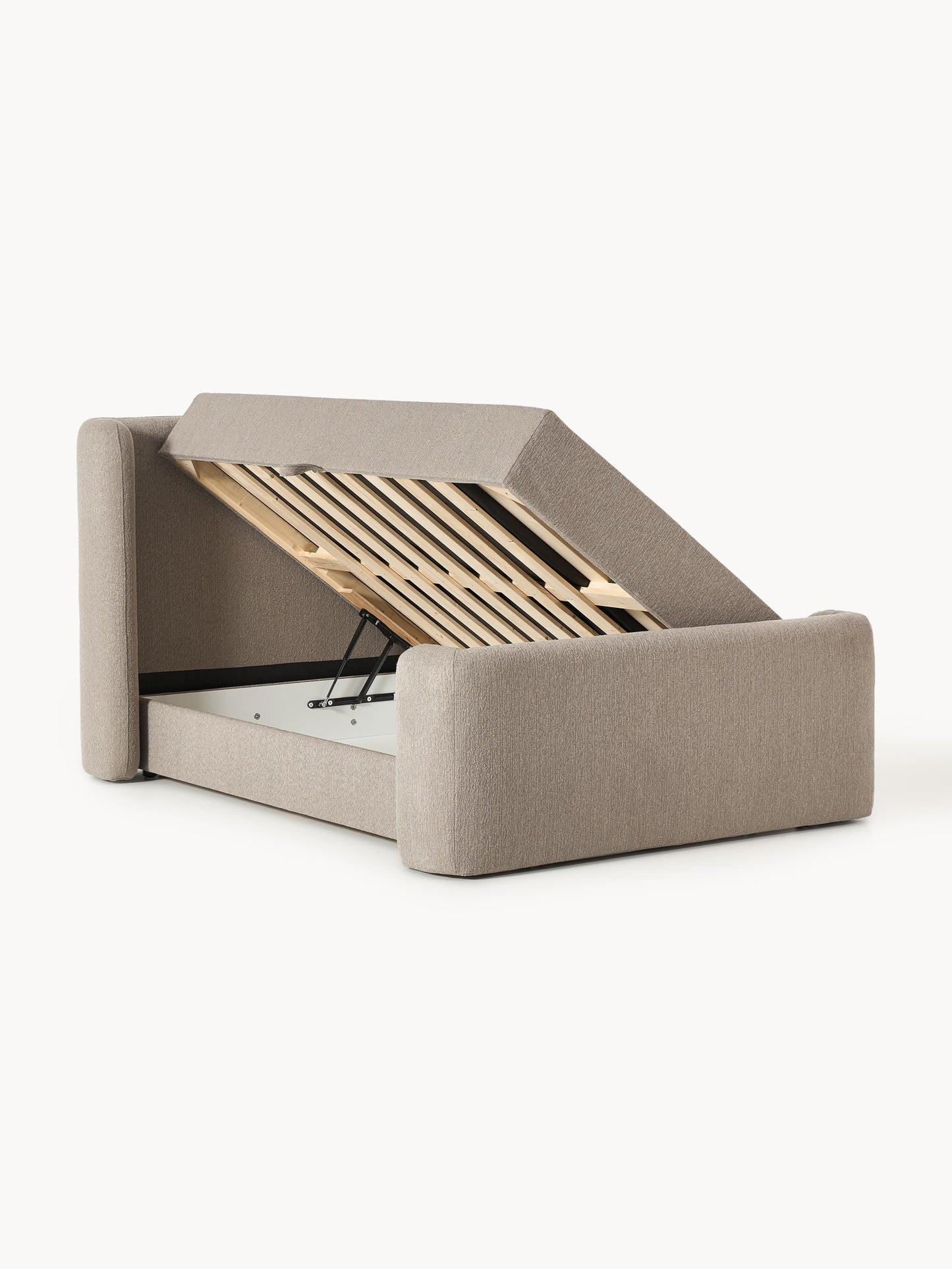 Perlondo Bouclé Box Spring Bed with Storage