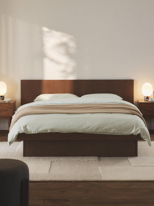Satorelli Wooden Bed with Drawers and Headboard