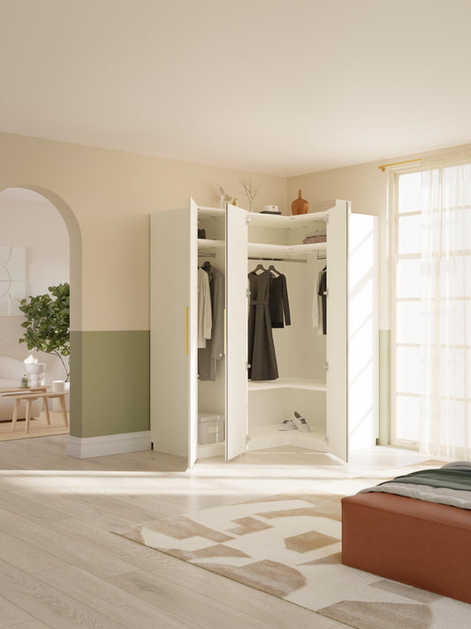 Simberto Modular Corner Wardrobe, 165 cm Wide, in Various Sizes
