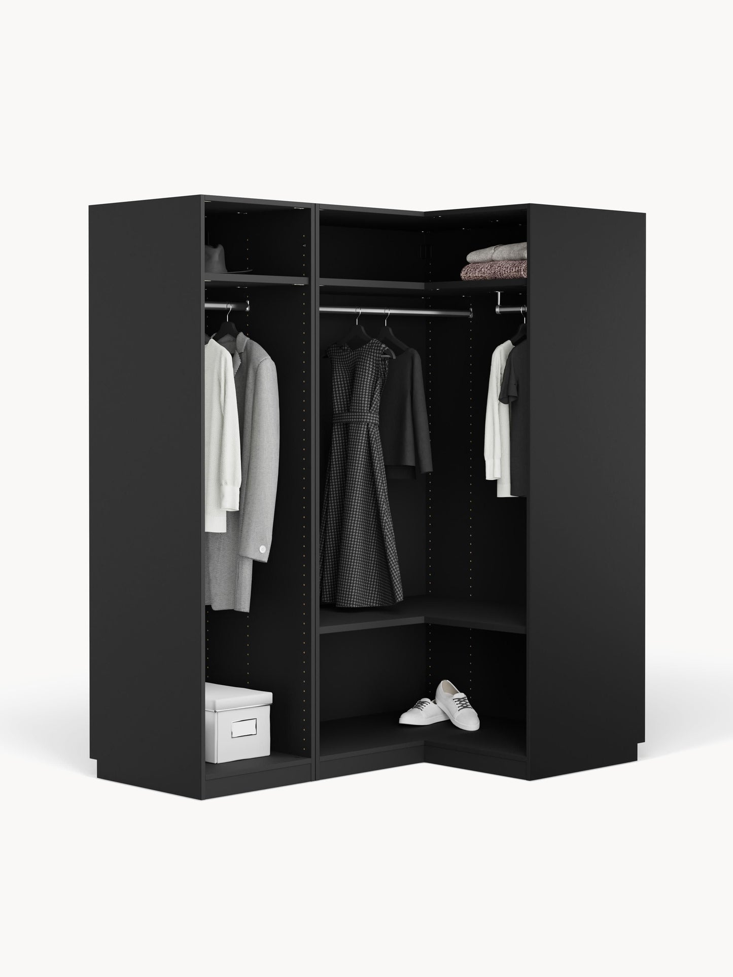 Simberto Modular Corner Wardrobe, 165 cm Wide, in Various Sizes