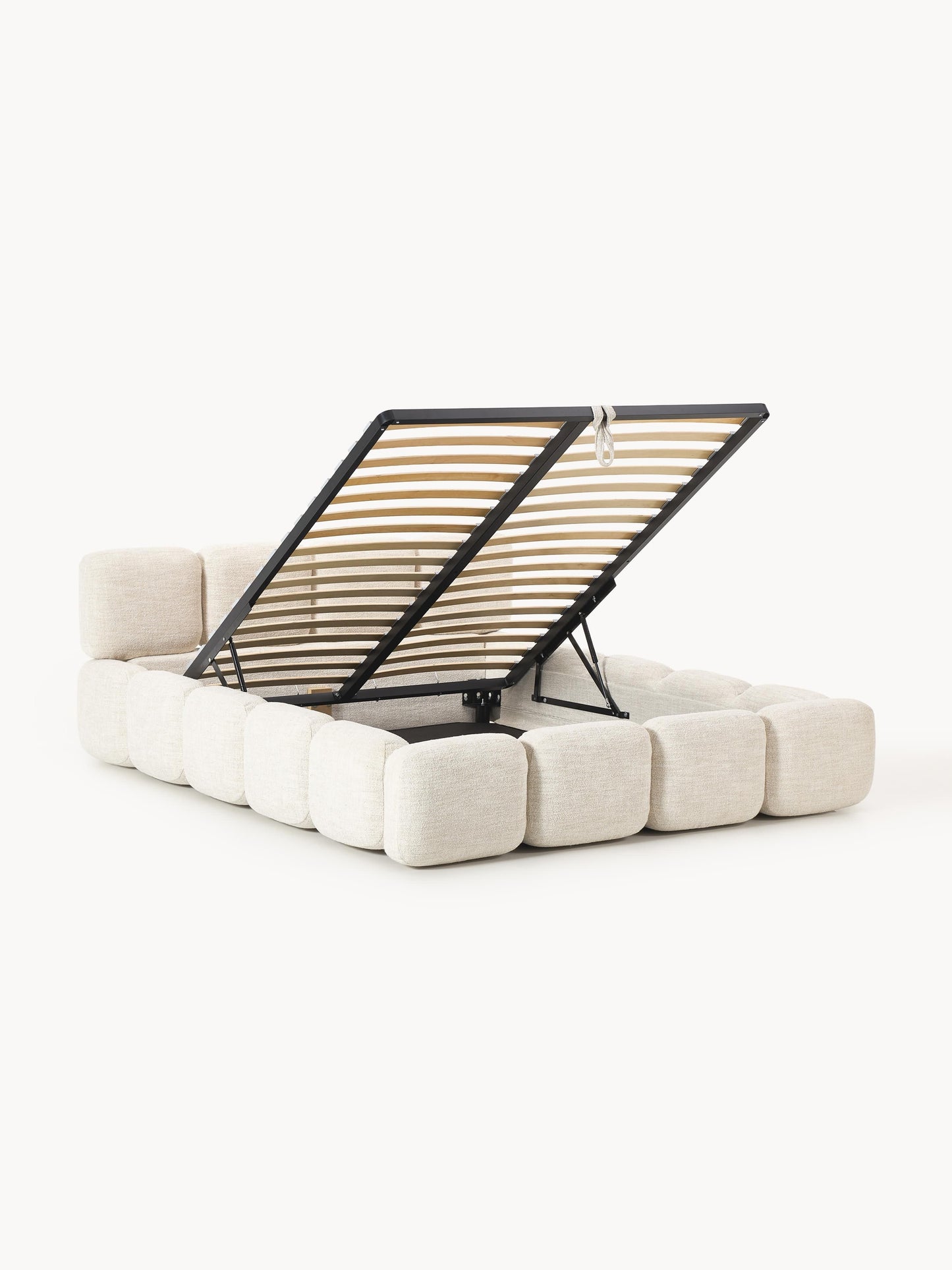 Taymonde Upholstered Bed in Bouclé with Storage