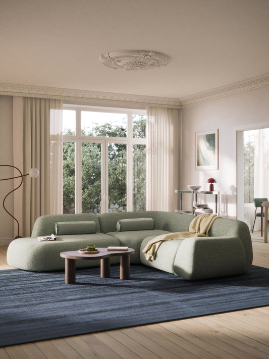 Wolquende Modular Bouclé Corner Sofa (4-Seater) with Chaise Longue