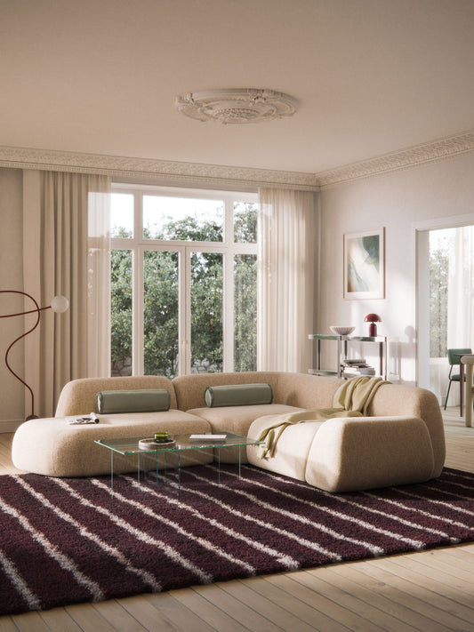 Wolquende Modular Bouclé Corner Sofa (4-Seater) with Chaise Longue