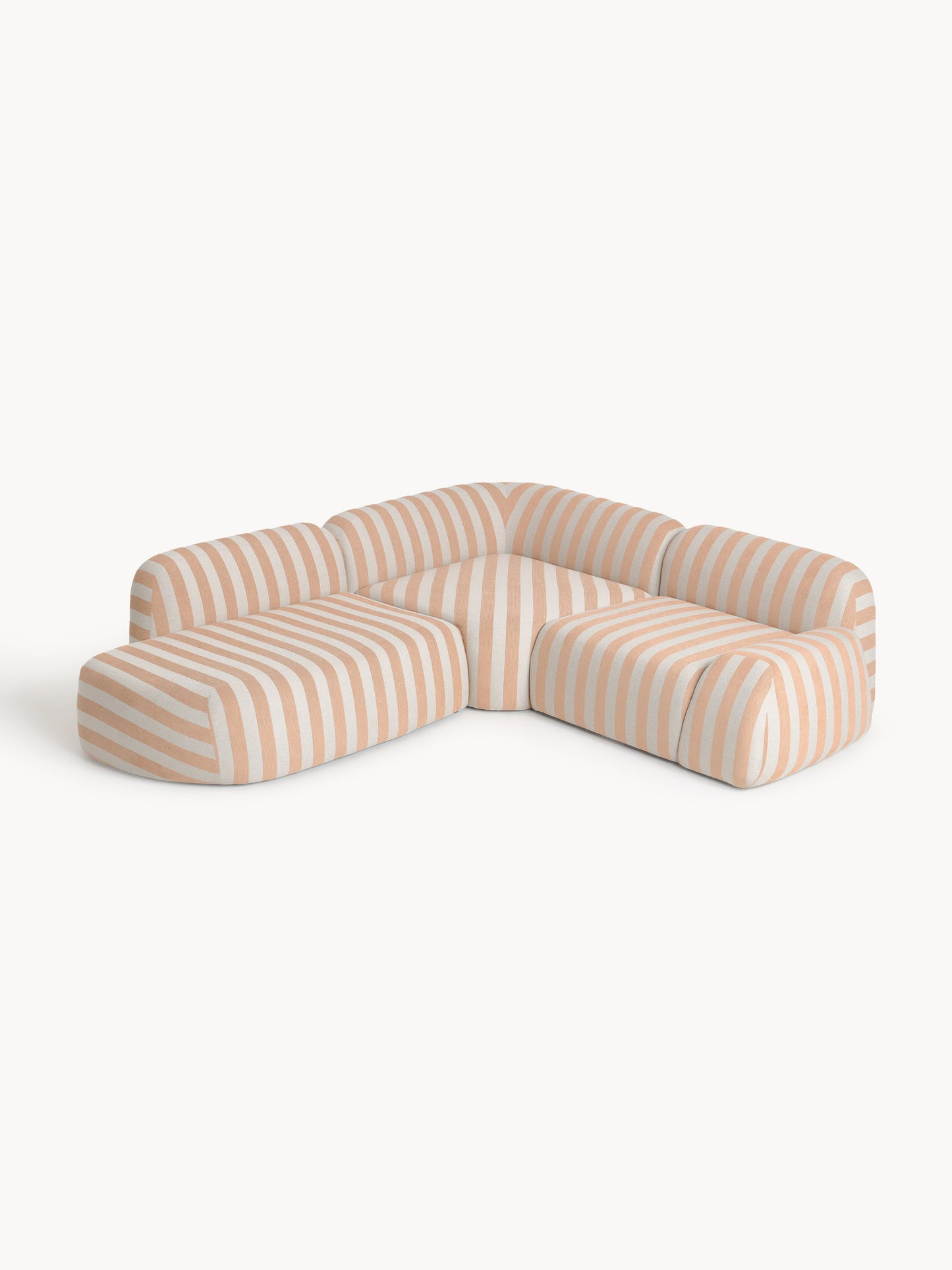 Wolquende Striped Modular Corner Sofa (4-Seater) with Chaise Longue