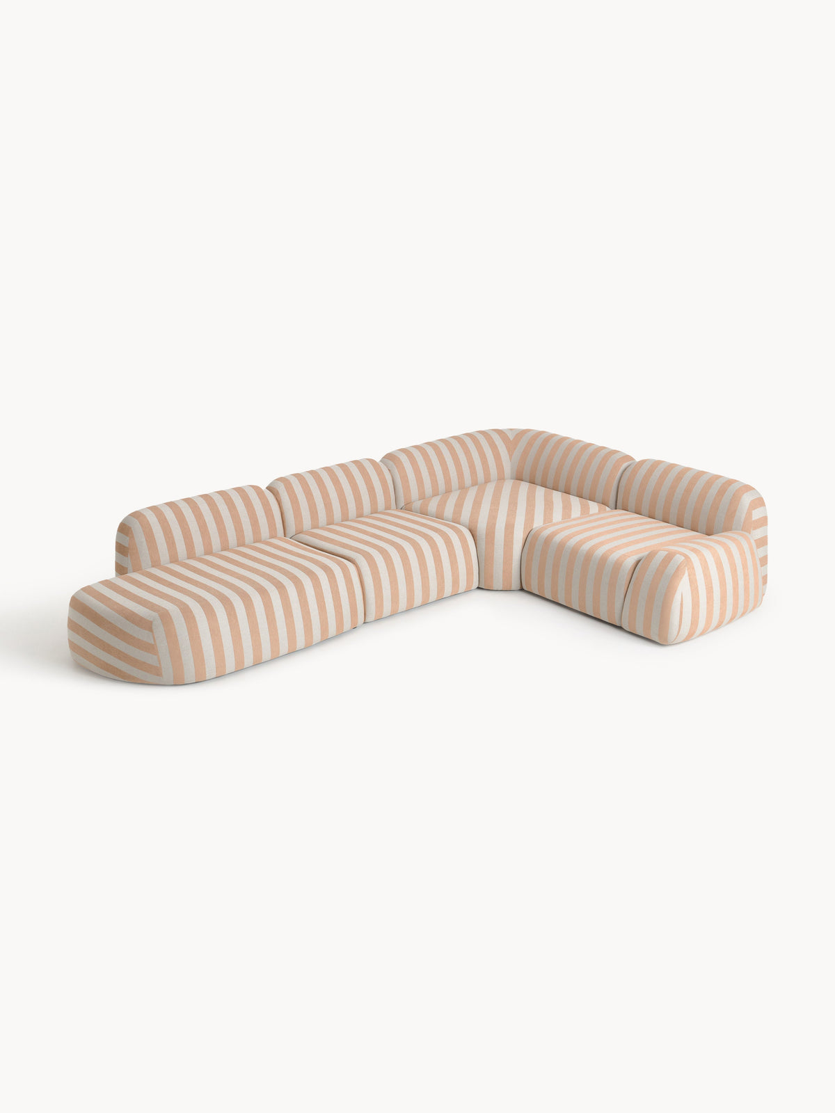 Wolquende Striped Modular XL Corner Sofa with Chaise Longue