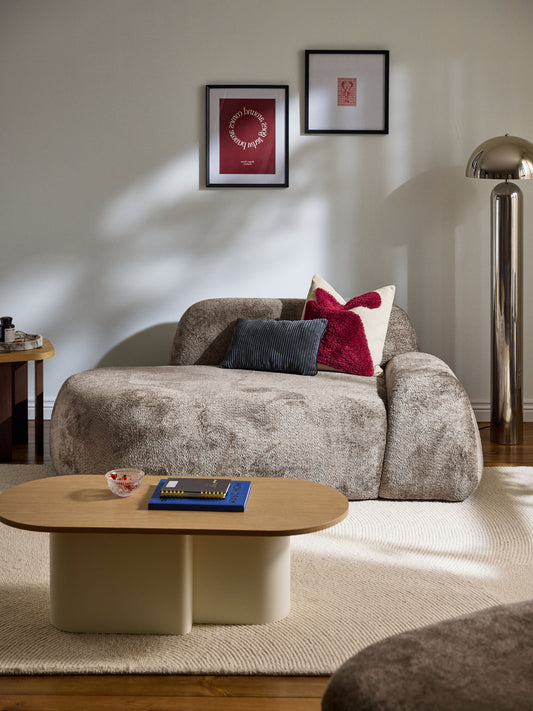 Wolquende Teddy Bouclé Sofa (2-Seater) with Chaise Longue