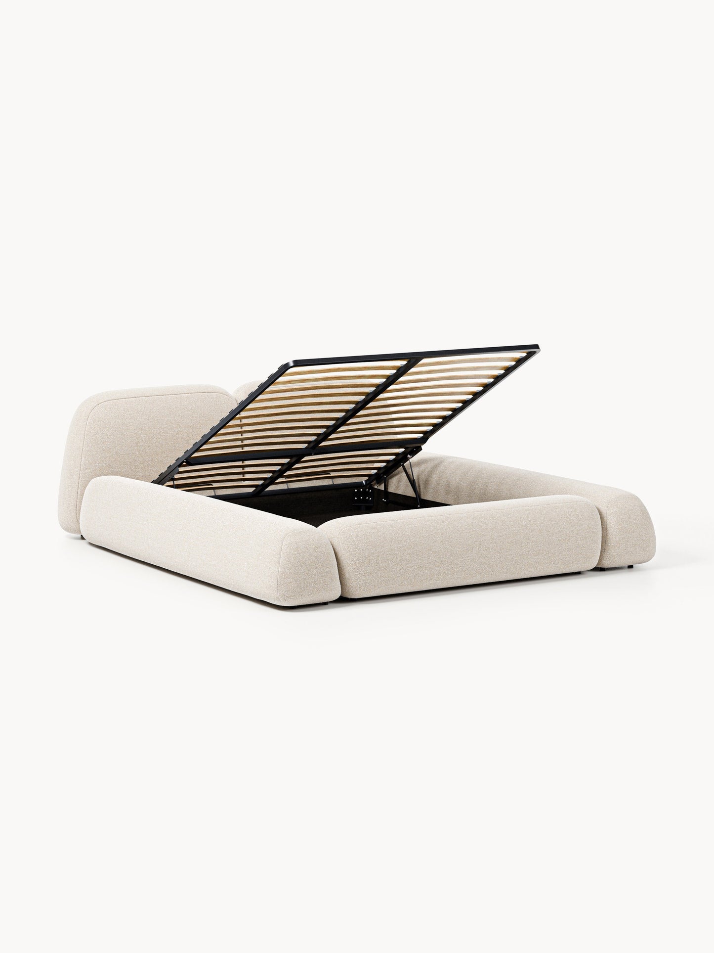 Wolquende Upholstered Bed in Bouclé with Storage