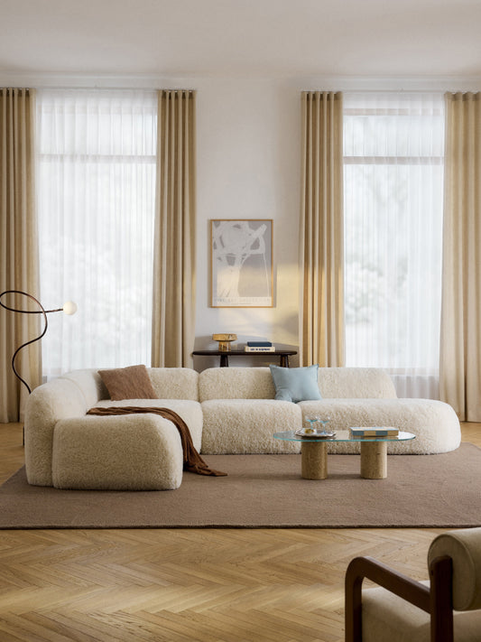 Wolquende XL Modular Teddy Corner Sofa with Chaise Longue