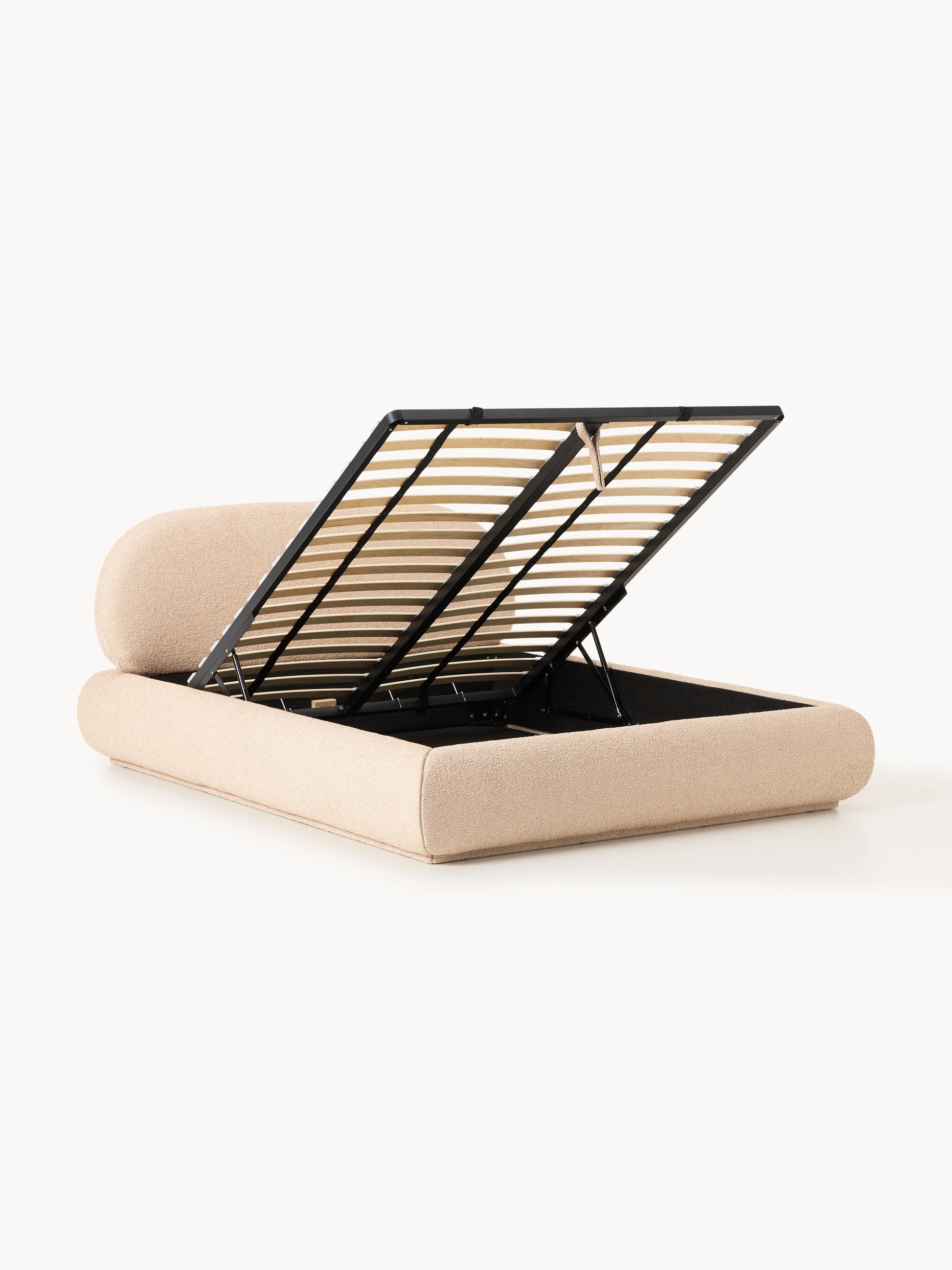 Albrizza Bouclé Upholstered Bed with Storage