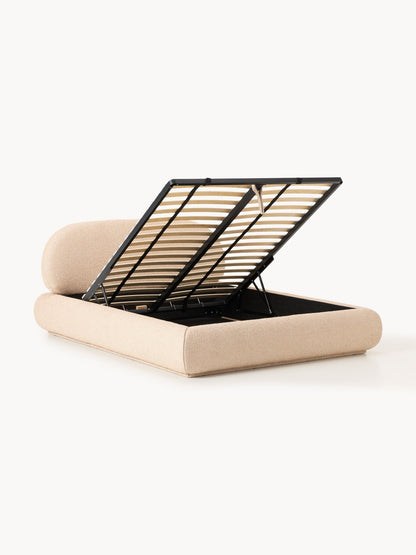 Albrizza Bouclé Upholstered Bed with Storage