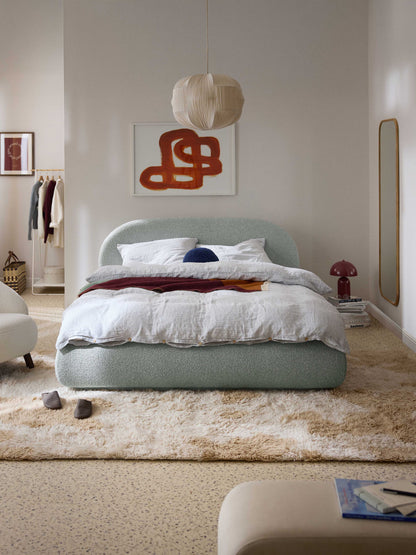 Albrizza Upholstered Bouclé Bed