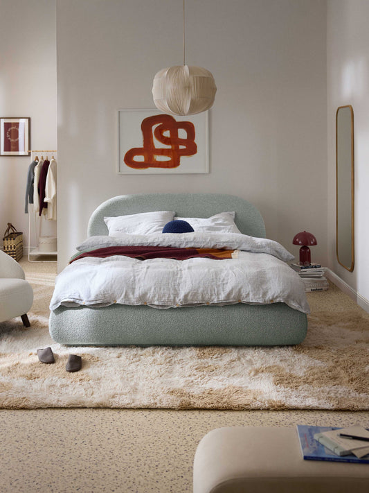 Albrizza Upholstered Bouclé Bed
