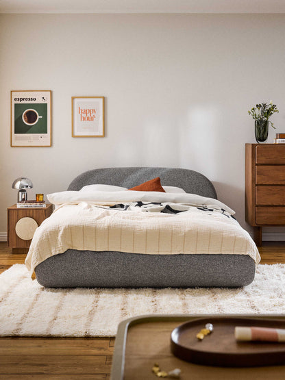Albrizza Upholstered Bouclé Bed