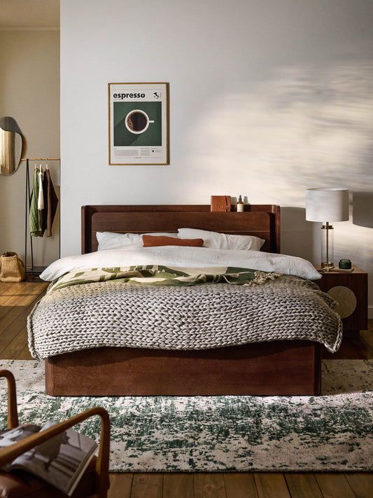 Alovino Wooden Bed with Drawers
