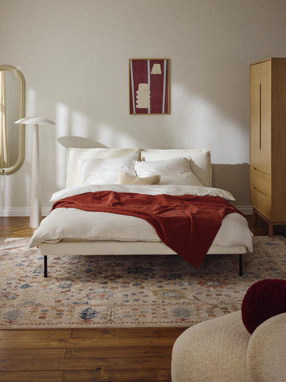 Amelfino Teddy Bouclé Upholstered Bed