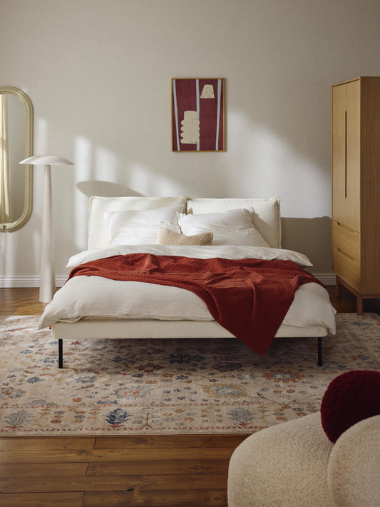 Amelfino Teddy Bouclé Upholstered Bed