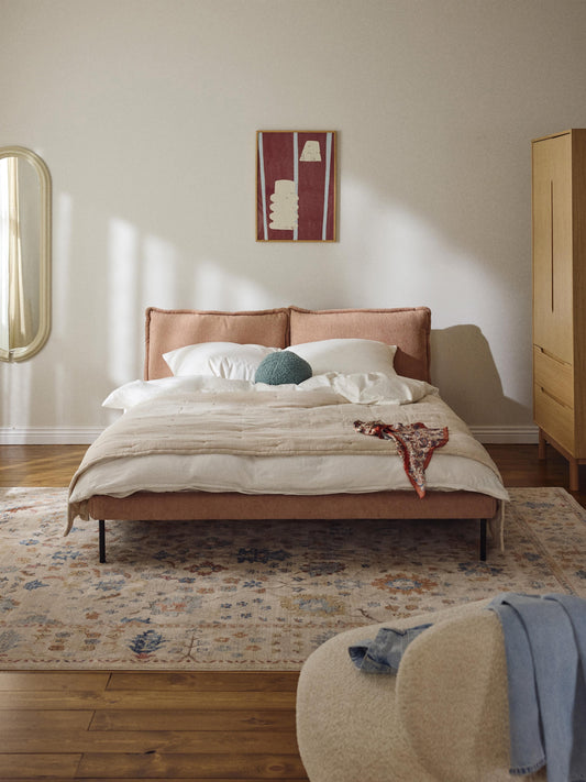 Amelfino Teddy Bouclé Upholstered Bed