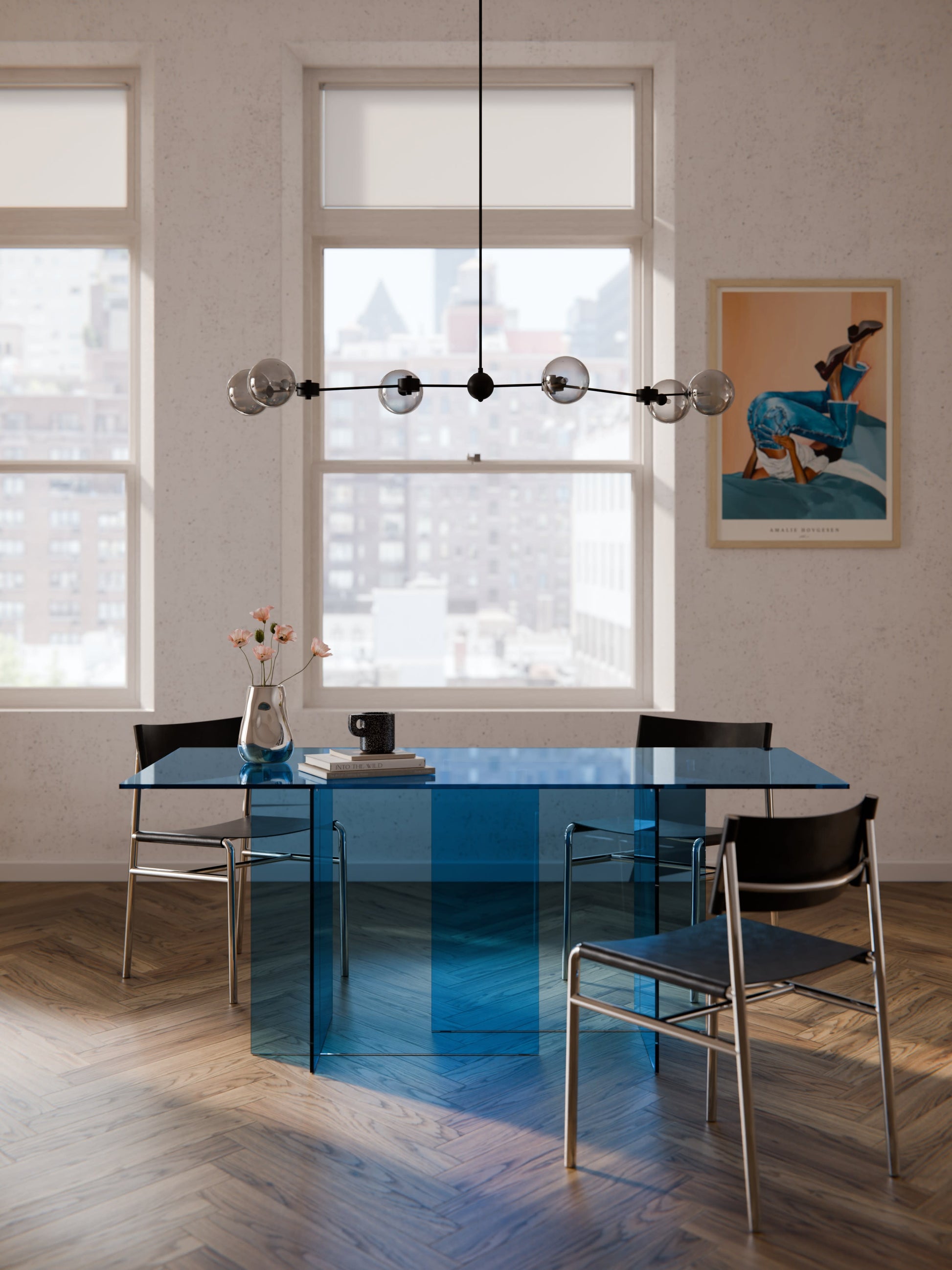 Anouzza Dining Table in Glass, 180 x 90 cm