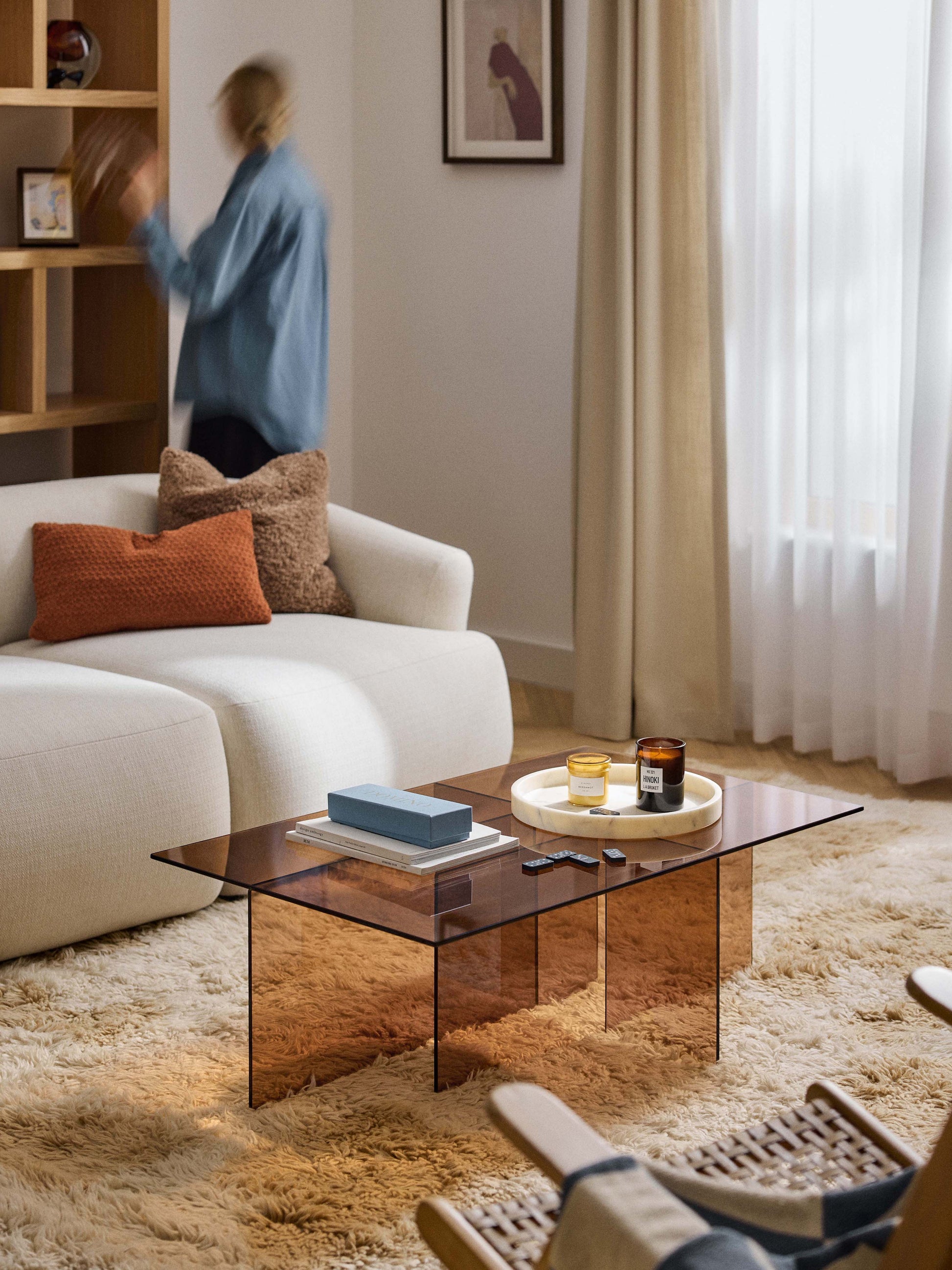 Anouzza Glass Coffee Table, W 102 cm