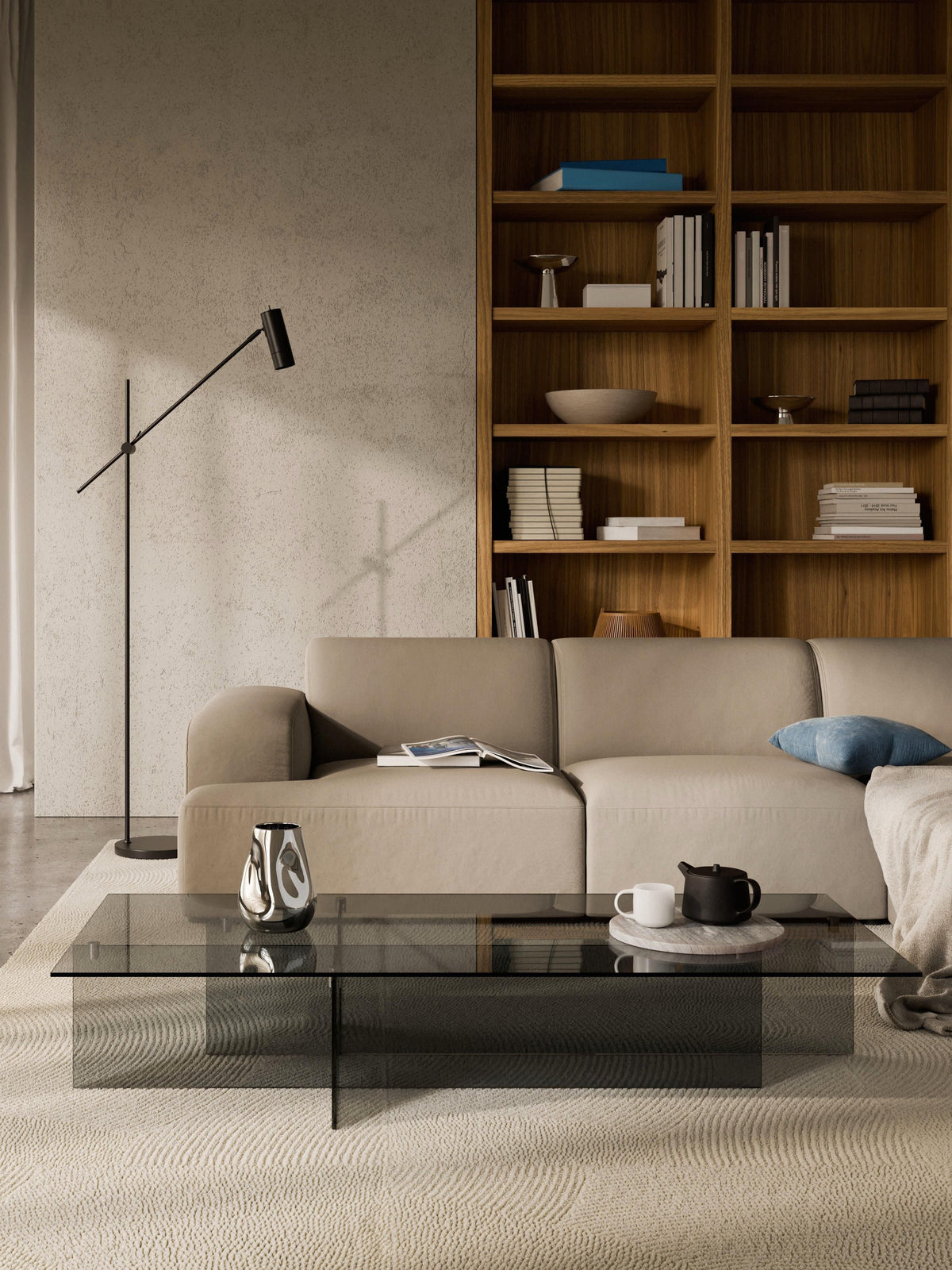 Anouzza Large Coffee Table in Glass, W 160 cm