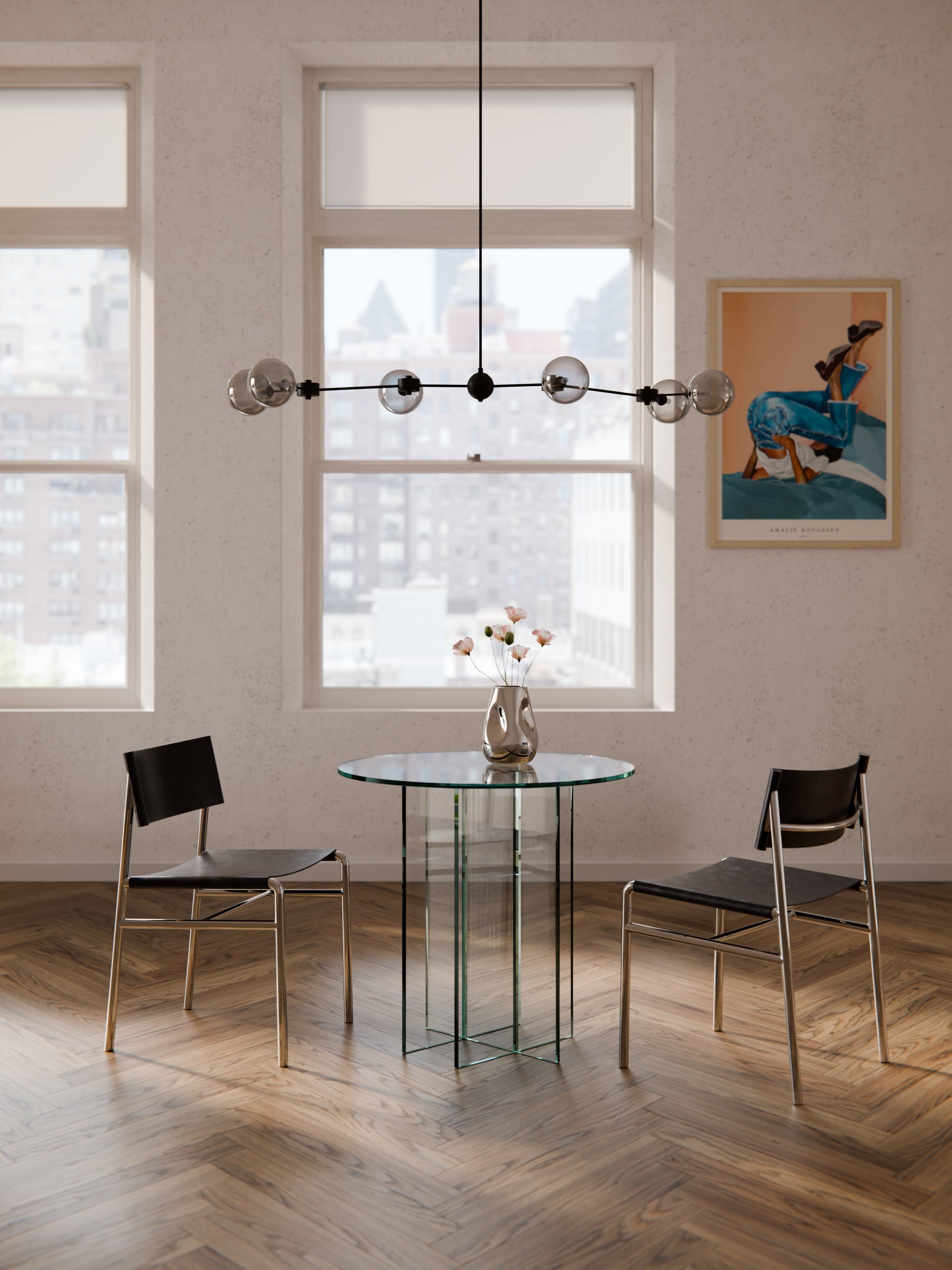 Anouzza Round Glass Dining Table, in Various Sizes