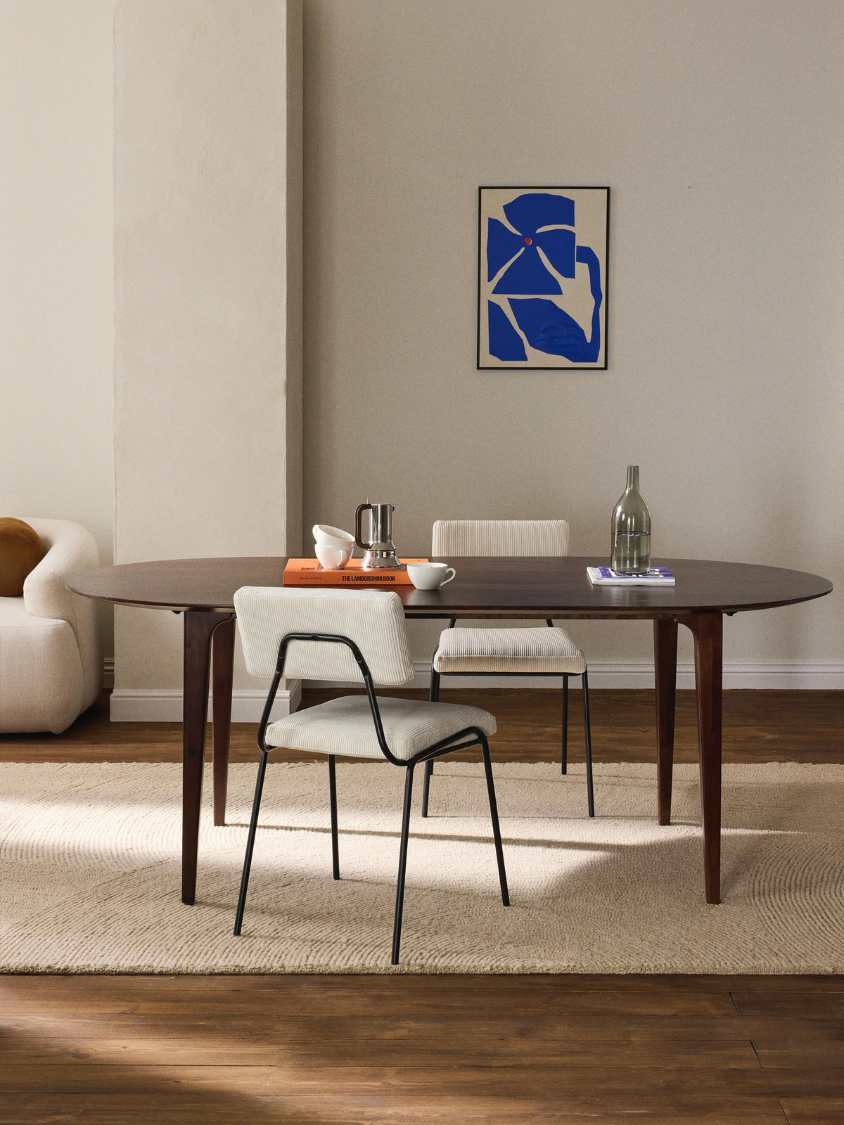 Archanti Oval Dining Table in Mango Wood, 200 x 100 cm