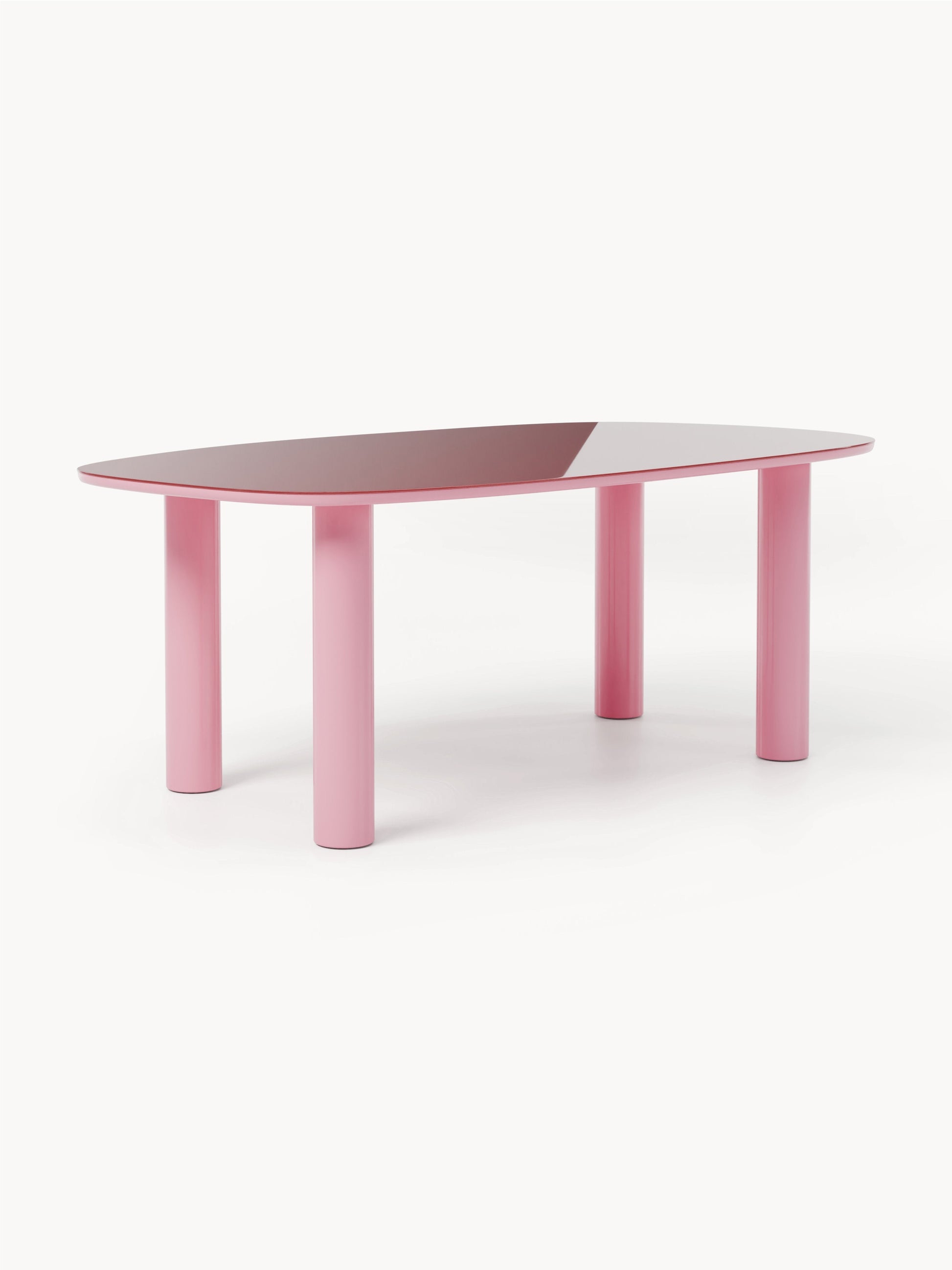 Benzario Organic Glass-Top Dining Table, 200 x 110 cm