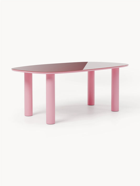 Benzario Organic Glass-Top Dining Table, 200 x 110 cm
