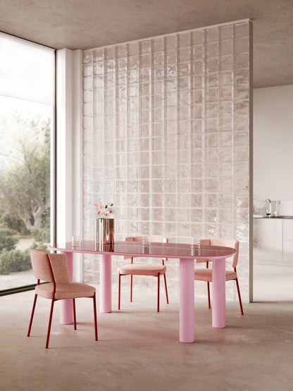 Benzario Organic Glass-Top Dining Table, 200 x 110 cm