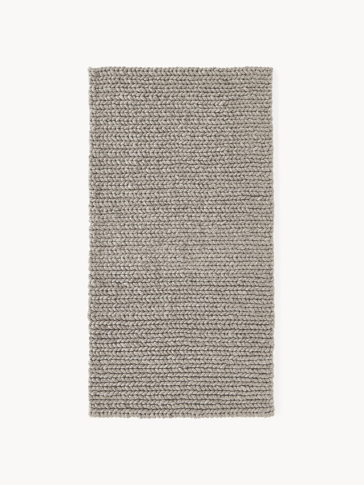 Brunetto Handmade Wool Rug with Braided Texture