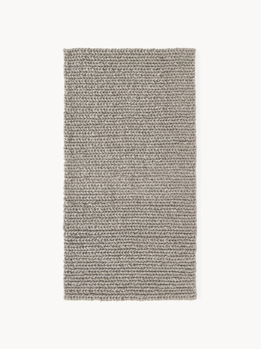 Brunetto Handmade Wool Rug with Braided Texture