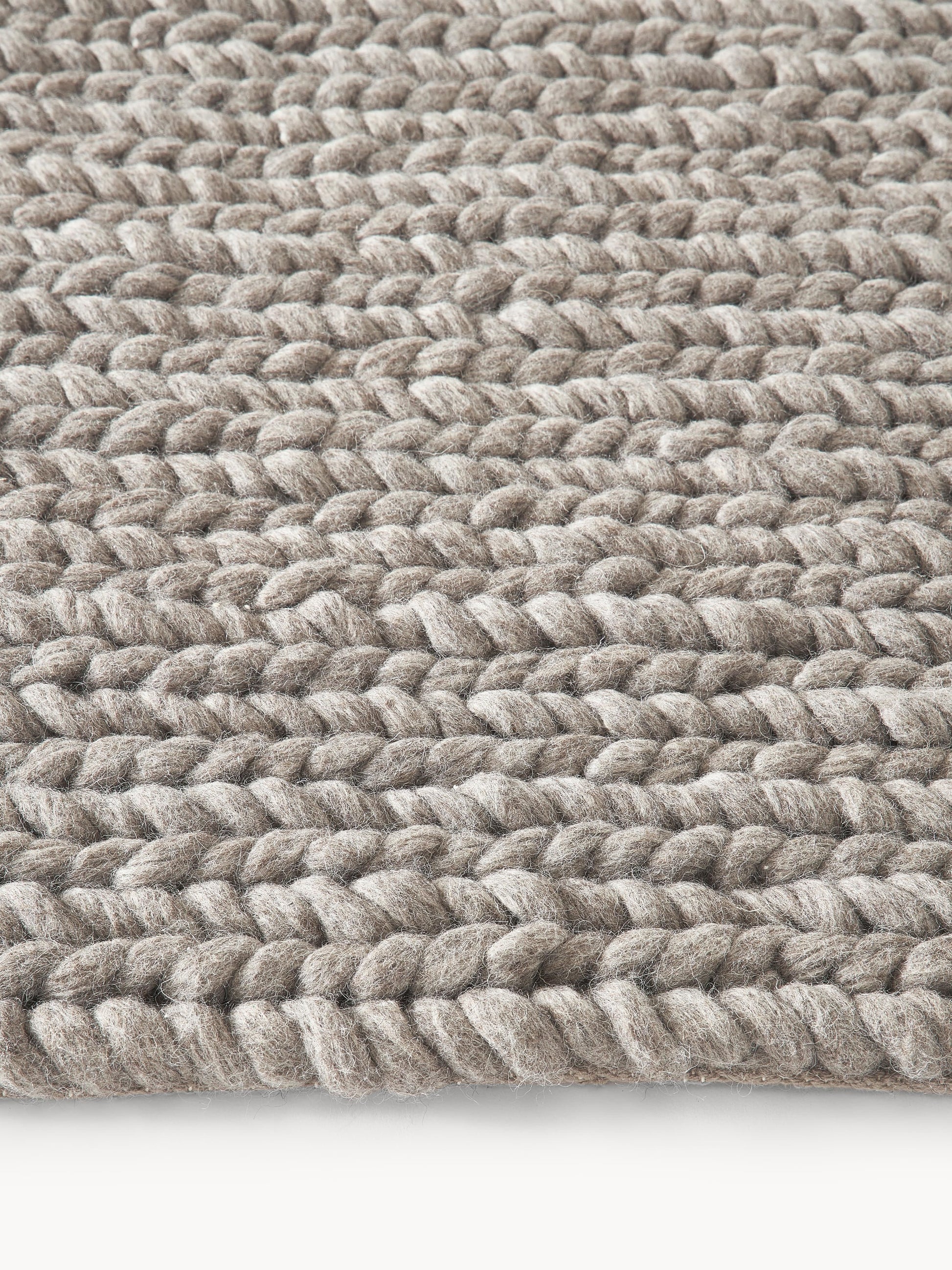 Brunetto Handmade Wool Rug with Braided Texture